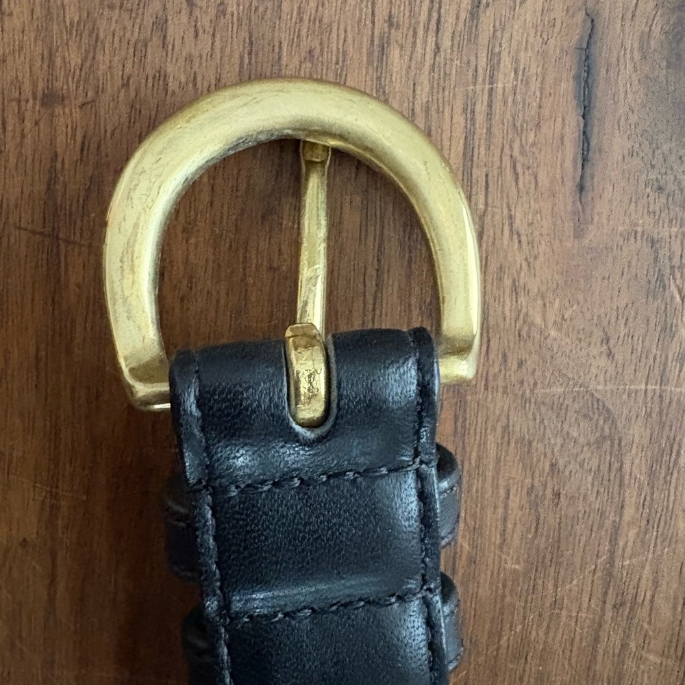 Vintage COACH Black Cowhide Leather & Brass Belt Women's Size SMALL 8400 USA - Picture 5 of 15